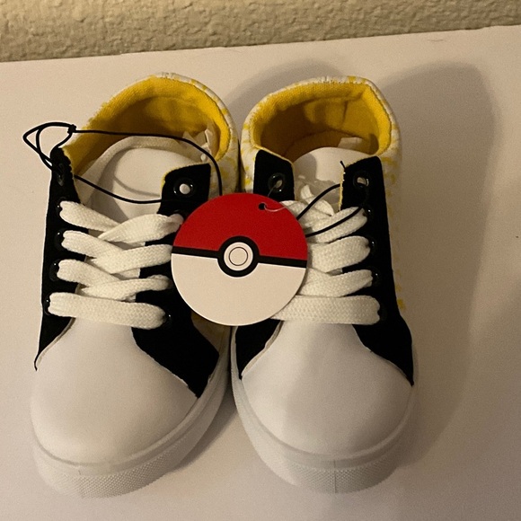 Pokemon Other - Pokémon Kids Black and White Sneakers with Yellow Accents